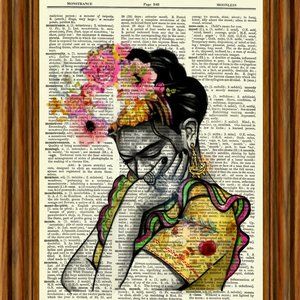 Frida Kahlo Vintage Dictionary Art Print